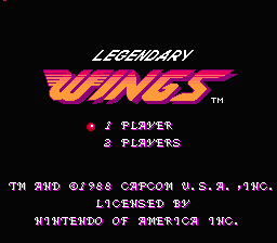 Legendary Wings title screenshot